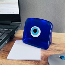 Alzfide Global El Yapımı Mavi Cam Nazar Boncuğu Büyük Boy Kağıt Ağırlığı, Masa Dekoru, Ofis Ev Için Hediyelik Obje