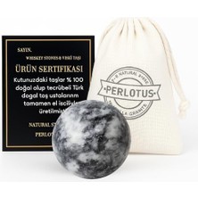 Neptün Yuvarlak Granit Mermer Viski Taşı 1 Adet Kesesinde Hediye Paketinde