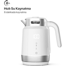 Smart Akıllı Kettle Paslanmaz Çelik Çift Katmanlı Mobil Uygulama Kontrollü Dijital Dokunmatik Otomatik Kapanma Hızlı Kaynatma Kolay Temizlik Kaçak Akım Korumalı Su Isıtıcı 1.7 Lt (Beyaz) X7102