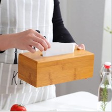 Peçetelik Kolay Kullanım Peçete Kutusu Doldurulabilir Kapaklı Dispanser Peçete Kutusu Ahşap