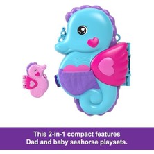 Polly Pocket™ Babam ve Ben™ Denizatı Çanta Polly Babam ve Ben Denizatı Çanta, 2 Mikro Bebek, Evcil Hayvanlar ve 13 Aksesuar, 2'si 1 Arada Çanta ve Oyuncak ile Shani HWP03