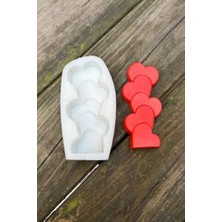 Kalp Sütun Tekli Silikon Mum Kalıbı