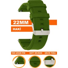 Cobra Xiaomi Mi Watch S1-S2 Yuvarlak Kasa Uyumlu 22MM Silikon Saat Kordonu Kayışı MSLK22