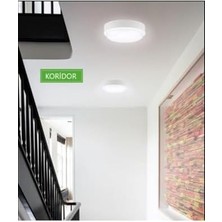 Banyo Tavan Lambası 20W Yuvarlak Beyaz Balkon Lambası 6400K Beyaz LED Işık Teras Duvar Lambası (Beyaz)