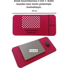 Keçe Masa Üstü Mouse Pad ve Bilgisayar Düzenleyici 70X32 cm – Antibakteriyel Mat, Doğal Keçe Mat, Masa Koruyucu Altlık, Ofis ve Ev Için Minimalist Tasarım (Fuşya)