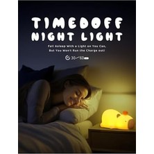 Çocuk Bebek Odası Yatan Kapibara Gece Lambası LED Işıklı Sevimli Figürlü Dokunmatik Silikon Pet