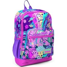 Dört Bölmeli Grafiti Desenli Ilkokul Sırt Çantası - Kız Çocuk