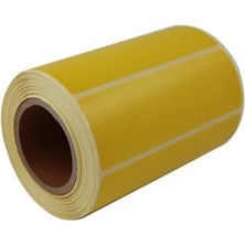 Hazır Al Hızlı Al Sarı Zemin Baskılı Kuşe Etiket 100MM x 30MM Ruloda 500 Adet 40MM Çapında Barkod Yazıcı Etiketi