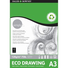 Yapıştırılmış Çizim Bloğu, Daler Rowney Simply Için Ideal, Format 29,7 x 42 Cm, 120 G/m² Ince Tanecikli 50 Yaprak Kağıt