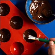 Siliko World Silikon Yarım Küre 6cm Çikolata Kek Kalıbı, Kırmızı