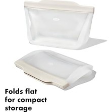 Silicone Reusable Bag Stand-Up (32 Oz) - Oat