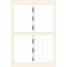 A5 Spiralli Karton Kapak Çizgili Okul Defteri 80 Yaprak 2'li Set - Ders Programlı - Kiraz