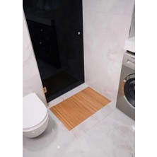 Kaydırmaz Tabanlı Bambu Banyo Paspası – 70X45 cm Doğal Ahşap Bambu Mat, Suya Dayanıklı, Kaymaz Paspas, Dekoratif ve Hijyenik Zemin Kaplama (1, 50X120)