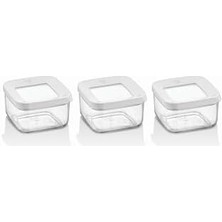 Kare Saklama Kabı 3 x 350 Ml, Şeffaf