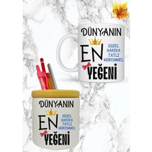 PremiumPort Kız Yeğen Temalı Yazılı Özel Tasarım Kupa ve Kalemlik Seti