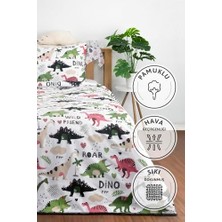 DINO%100 Pamuk Tek Kişilik Nevresim Seti - Yeşil