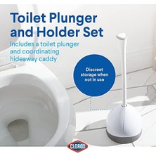 Clorox 620027 Tuvalet Pompası ve Hideaway Caddy Banyo Kombo, Taban, Beyaz/gri
