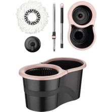 360 Derece Dönebilen Döner Başlıklı Smart Mop Kova Paspas Seti | Pratik Temizlik Mop Kova Paspas Seti