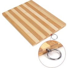 Askılı Bambu Kesme Tahtası, Çok Amaçlı Doğrama Tahtası, Et, Balık, Ekmek, Sebze Için Ahşap Kesim Panosu, Dayanıklı ve Şık Mutfak Ürünü (22X32 Cm)
