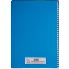 Pruva A4 Pet Spiralli Karton Kapaklı Defter 144 Yaprak - Çizgili - Mavi