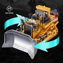 Uzaktan Kumandalı Full Fonksiyon Metal Premium Model Bulldozer, Ekskavatör ve Kamyon 1:16 Ölçek Şarjlı Sesli Işıklı 3 Model (Tam Fonksiyon) (Buldozer)