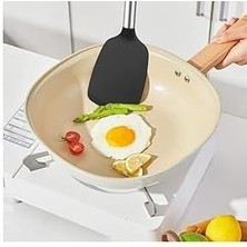 "4’lü Silikon ve Paslanmaz Çelik Mutfak Seti – Dayanıklı Kepçe, Spatula, Kevgir ve Büyük Servis Kaşığı – Sağlam, Dayanıklı ve Şık Tasarım – Yemek Pişirme ve Servis Için Ideal Mutfak Gereçleri"