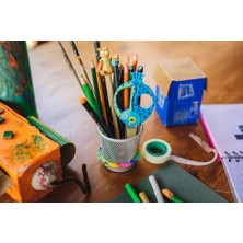 Çocuk Hayvan Makası Balık Motifli Sağ ve Sol Elini Kullananlar Için, Mavi, Uzunluk 13 cm