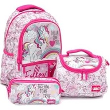 Wia Soft Kız Çocuk Okul Seti Pembe Unicorn Desenli Çok Gözlü Düzenleme