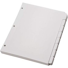 Bağlayıcı Bölücülerde Boş Yazma, 1/8 Kesilmiş Sekmeler, 8 Sekmeli Sette 3 Delik Delme Bölücüler, 80 Bölücü, 10 Set, Beyaz (89982)