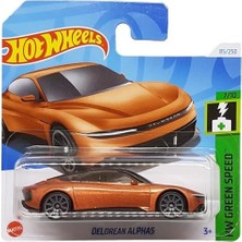 - Delorean Alpha5 - Hw Green Speed 7/10 - HTD32 - Short Card - Dmc - Turuncu Metalik - Mattel 2024-1:64