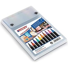 1340 Fırça Uçlu Keçeli Kalem - 10'lu Set - Renkli, Parlak, Narin Renkler - Esnek Fırça Ucu