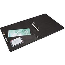 2k 534S A4 Deri Sırt 4 cm 2 Halkalı Klasör, Siyah, A4
