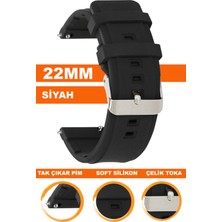 Cobra Xiaomi Mi Watch S1-S2 Yuvarlak Kasa Uyumlu 22MM Silikon Saat Kordonu Kayışı MSLK22