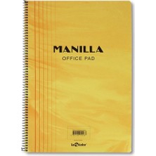 Lé 41100/2 Manila Notebook Yumuşak Kapak, 1.hamur Kağıt Spiralli, Sarı