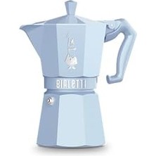 -: 6 Cups Ocak Üstü Espresso Pişirici - 270ML - Mavi Renk - Alüminyum Gövde - Patentli Güvenlik Valfi - Tüm Ocak Türleri Için Uygundur (Indüksiyon Hariç)