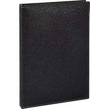 2k 4910 Defter 17X24 Cm. Çi̇zgi̇li̇ 160 Yapraklı Deri Hilton Desen Kapaklı Siyah, Siyah