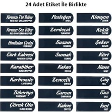 9 Lu Baharat Takımı, 9 Adet Baharat Kaşığı, 24 Adet Baharat Etiketi, 1 Adet Baharat Standı