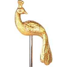 Metal Biblo Tavuskuşu -Gümüş 10X7X28 Cm.