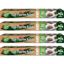 Doğaya Dönüşümlü Kesilmiş Yağlı Pişirme Kağıdı 20 Yaprak 4 Adet