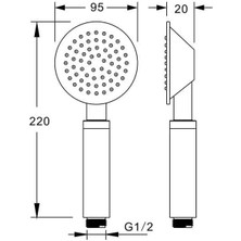 El Duş Başlığı 304 Çelik Metal Oval KE103