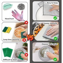 5 Adet Tel Temizlik Bezi – 20X20 cm Paslanmaz Metal Tel Temizlik Süngeri – Islak ve Kuru Kullanıma Uygun, Çizmeden Temizleyen Çok Amaçlı Tel Bez – Tencere, Tepsi, Fırın, Lavabo Temizliği Için