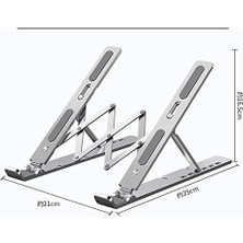 Notebook Standı 2in1 Katlanabilir Taşınabilir Folding Alüminyum Dizüstü Bilgisayar Standı Telefon Standlı 13 Kademeli