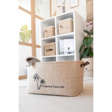 Jüt Dolap Içi Çamaşır Çocuk Odası Oyuncak Düzenleyici Katlanır Saklama Sepeti Organizer 34X24X21
