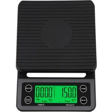 3 kg Zaman Ayarlı Hassas Kahve Terazisi Tartı 0.1gr Hassasiyet