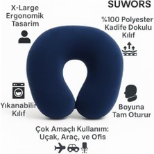 Seyahat Boyun Yastığı – Büyük Boy, Ergonomik & Boyuna Geçmeli Destek Yastığı, Araç, Uçak ve Ofis Için Rahat U Yastık (Renk Stok Durumuna Göre Gönderilir)
