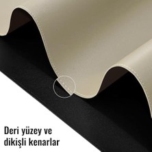 Çift Renk Dikişli Pu Deri Masa Matı 80X40 cm Mousepad, Su Geçirmez Masa Sümeni, Çift Taraflı Kullanım, Dizüstü Bilgisayar/ofis/ev Için, Kaymaz Taban (Bej ve Kahverengi)