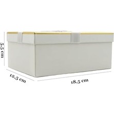 18X12 Beyaz Renk Şık Premium Hediye Kutusu – M3