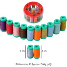 Dikiş Ipliği Seti – 120 Numara Polyester, 12 Renkli 4 cm Bobin | Dayanıklı, Parlak ve Yüksek Kaliteli Dikiş Ipi