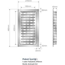 Çekmece Içi Tabaklık 27CMX48CM, Antresit (3cm En ve 6 cm Boydan Kesilebilir)