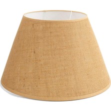 Doğal Jüt Kumaş Konik Masa Tavan Yer Lambası Başlığı 15X25X20